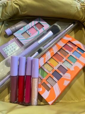Ulta Beauty Orange & Lavender Eyeshadow Palette with Lip Gloss Set